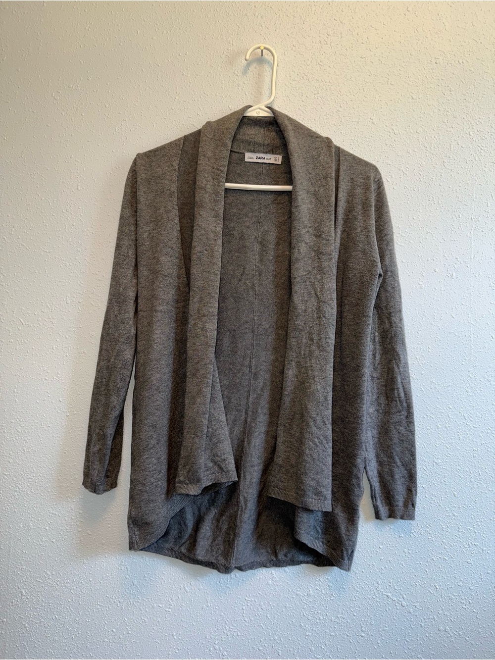 Zara knit Draped Open-Front Cardigan - Gray